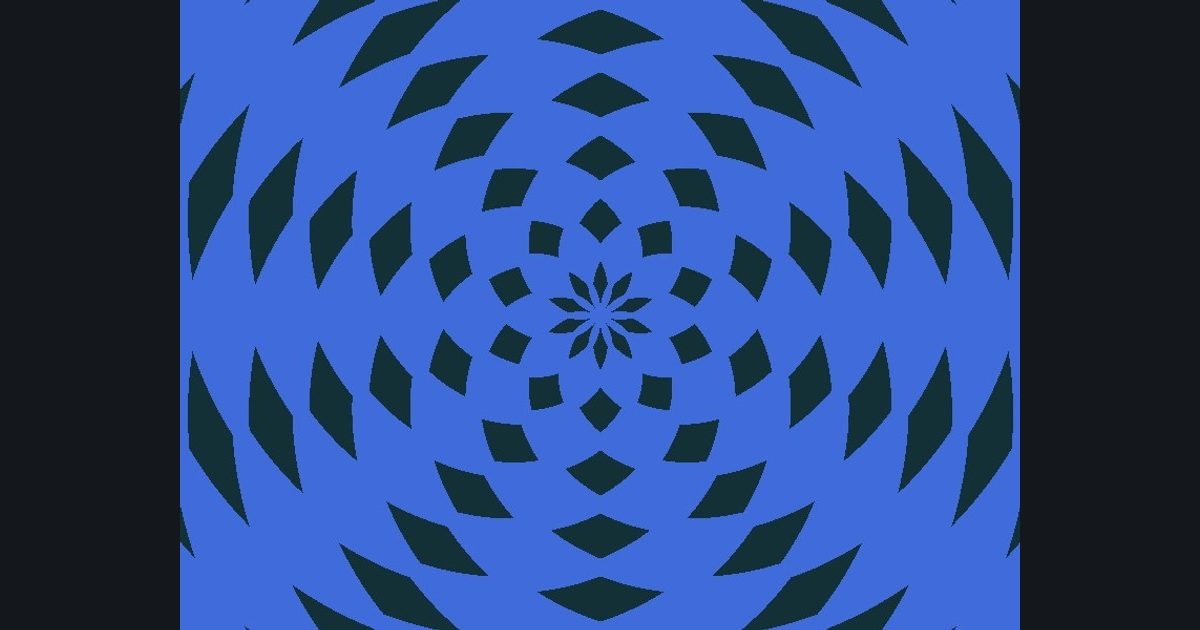 The target picture for the shader challenge "Polar diamond lattice"