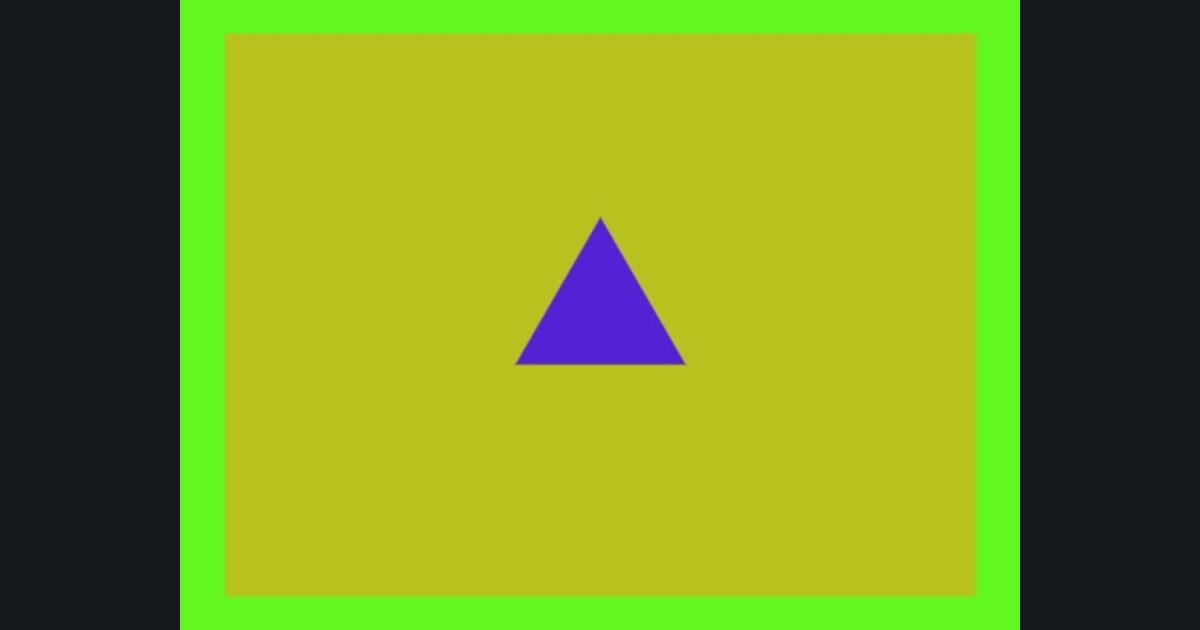 The target picture for the shader challenge "Triangle with a border"