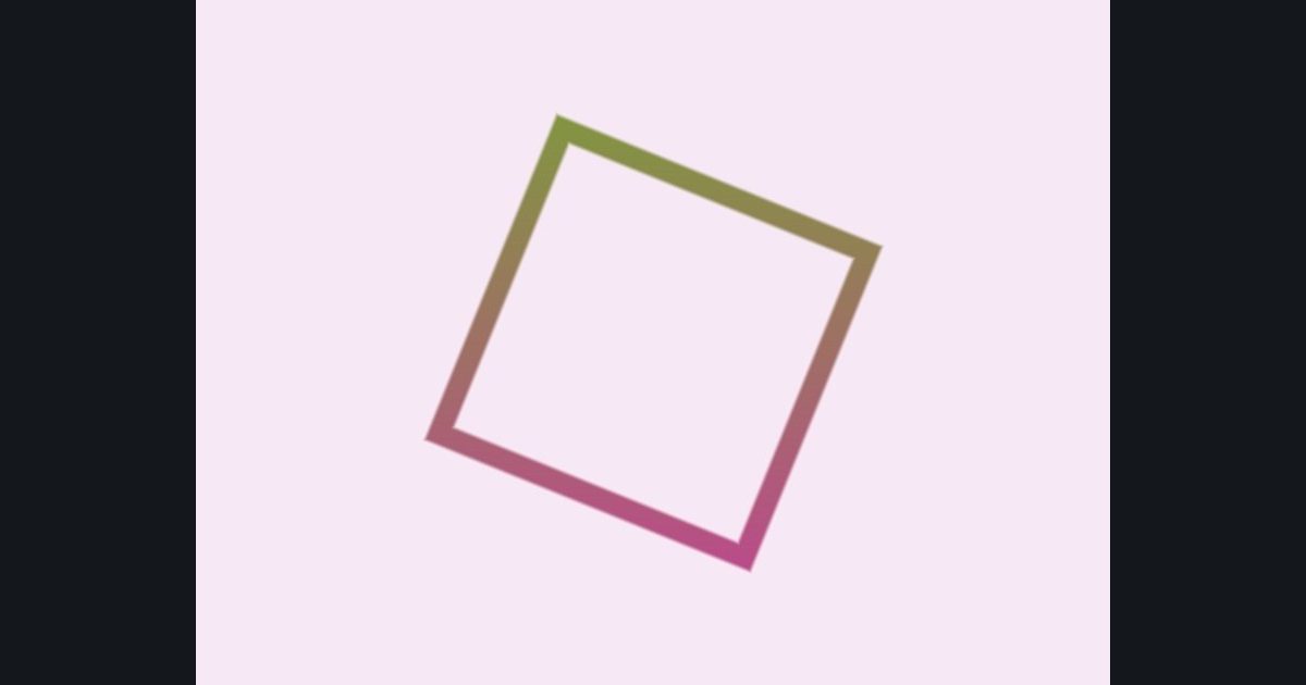 The target picture for the shader challenge "Tilted diamond outline"