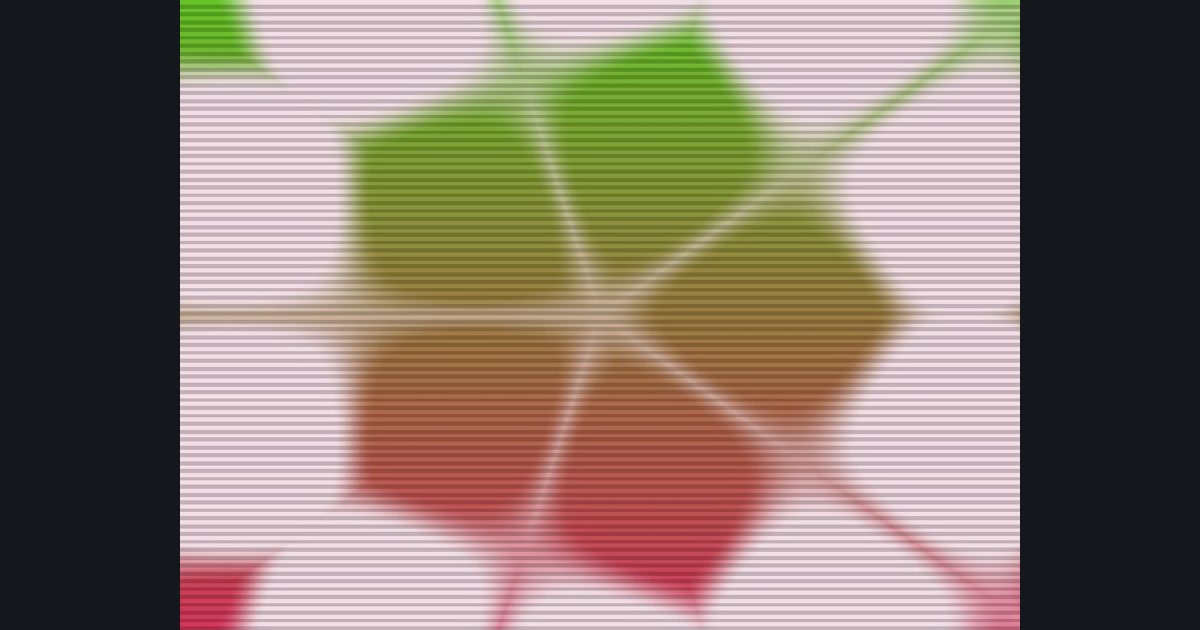 The target picture for the shader challenge "5-way kaleidoscope of wave lattice with scanlines"