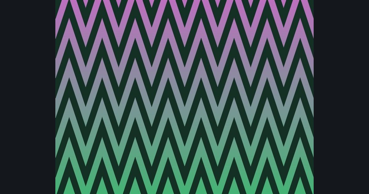 The target picture for the shader challenge "Pulsing zigzag stripes with a pulsing brightness"