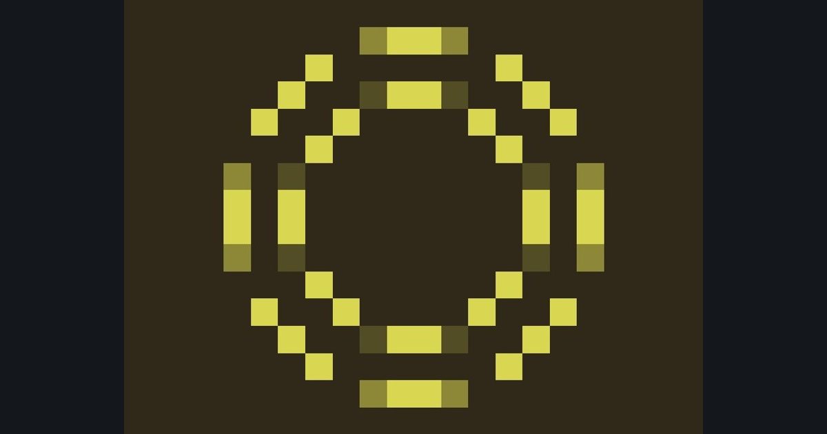 The target picture for the shader challenge "Pixelated ring outline"