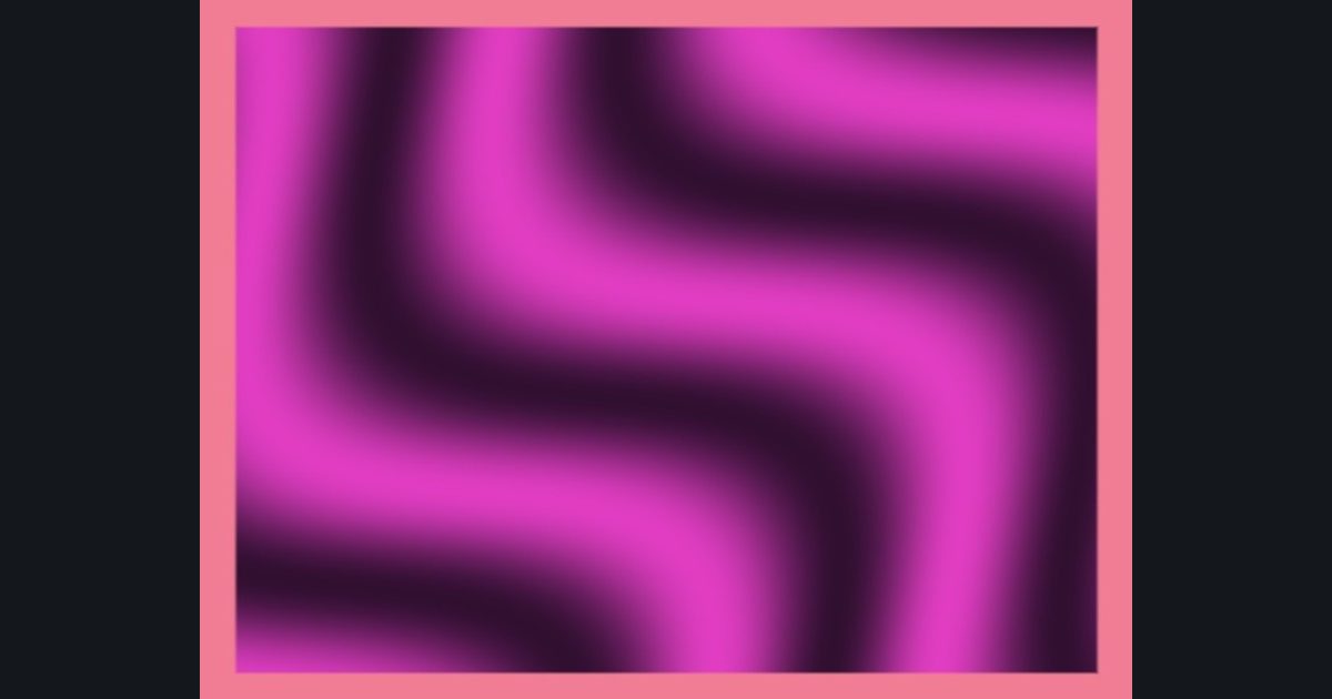 The target picture for the shader challenge "Spinning wavy bands with a border"