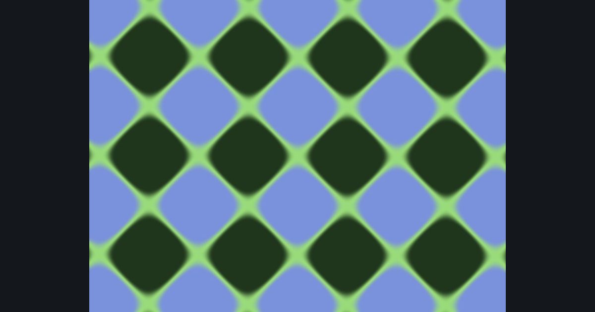 The target picture for the shader challenge "Spinning wave lattice"