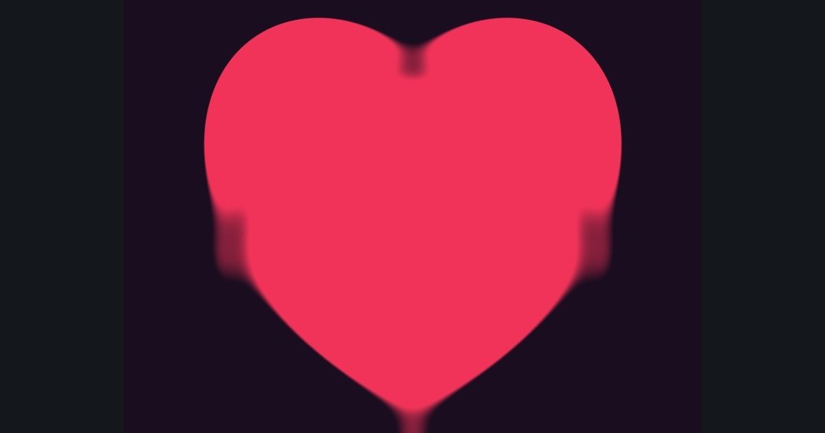 The target picture for the shader challenge "Beating heart"