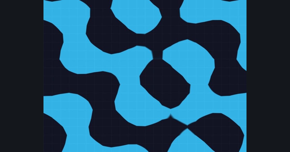 The target picture for the shader challenge "Marching squares"