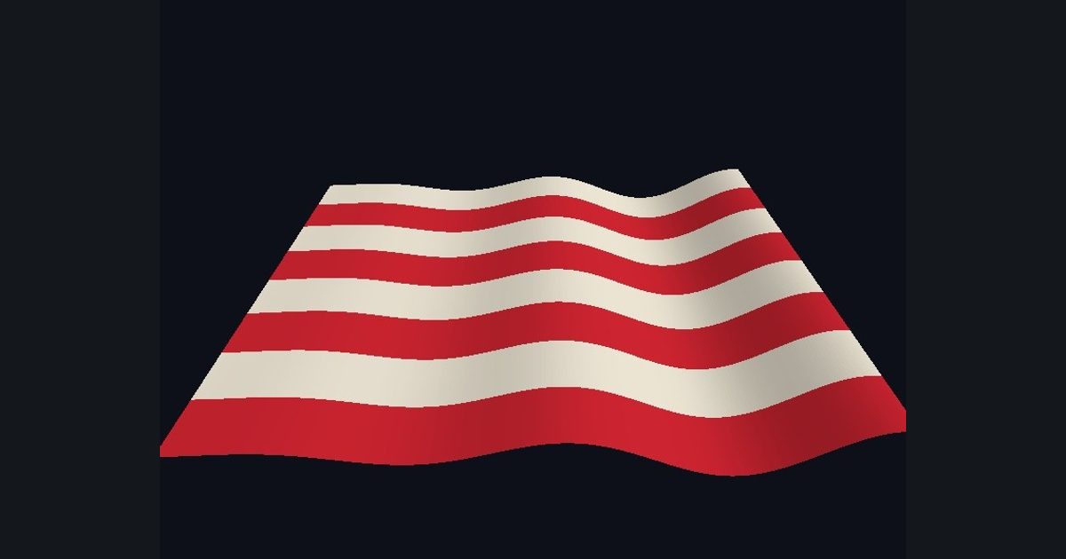 The target picture for the shader challenge "Flag waving in the wind"