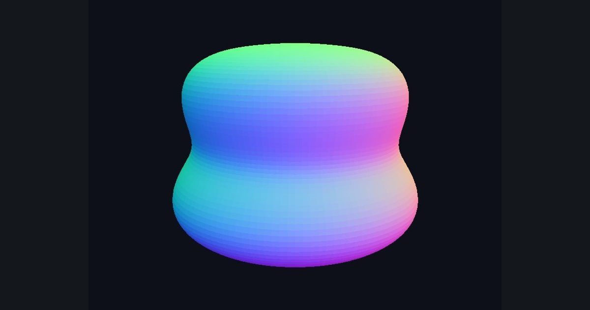 The picture produced by the shader in the lesson "Push vertices along their normals"
