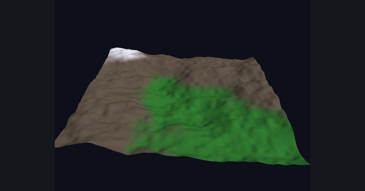 The target picture for the shader challenge "Procedural terrain"