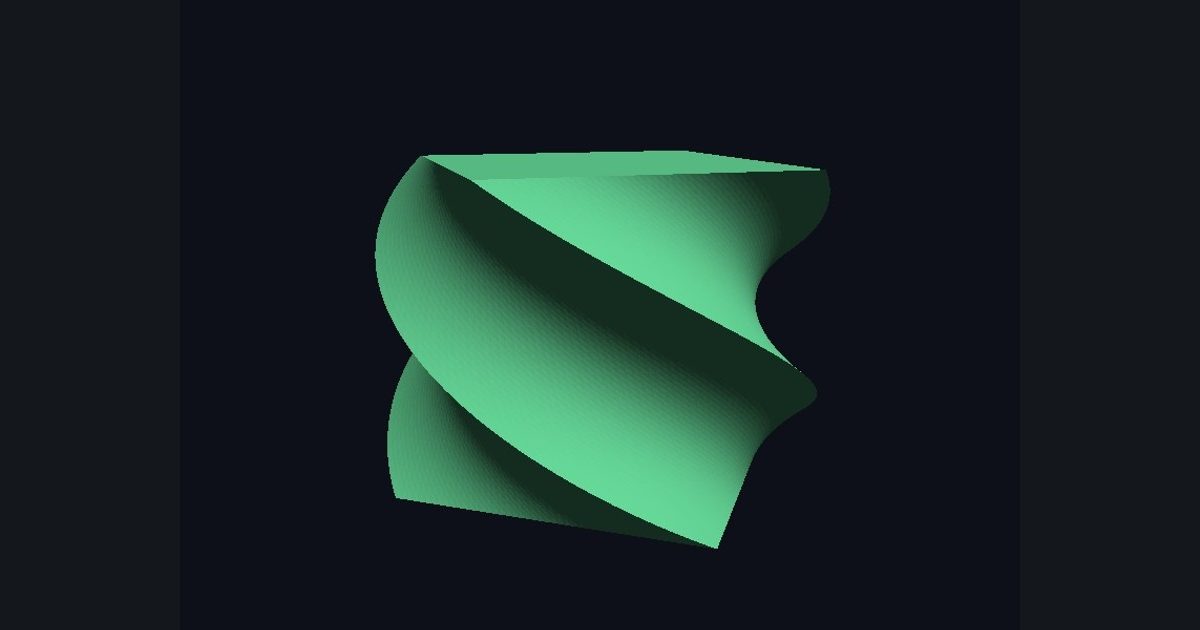 The target picture for the shader challenge "Twisting cube"