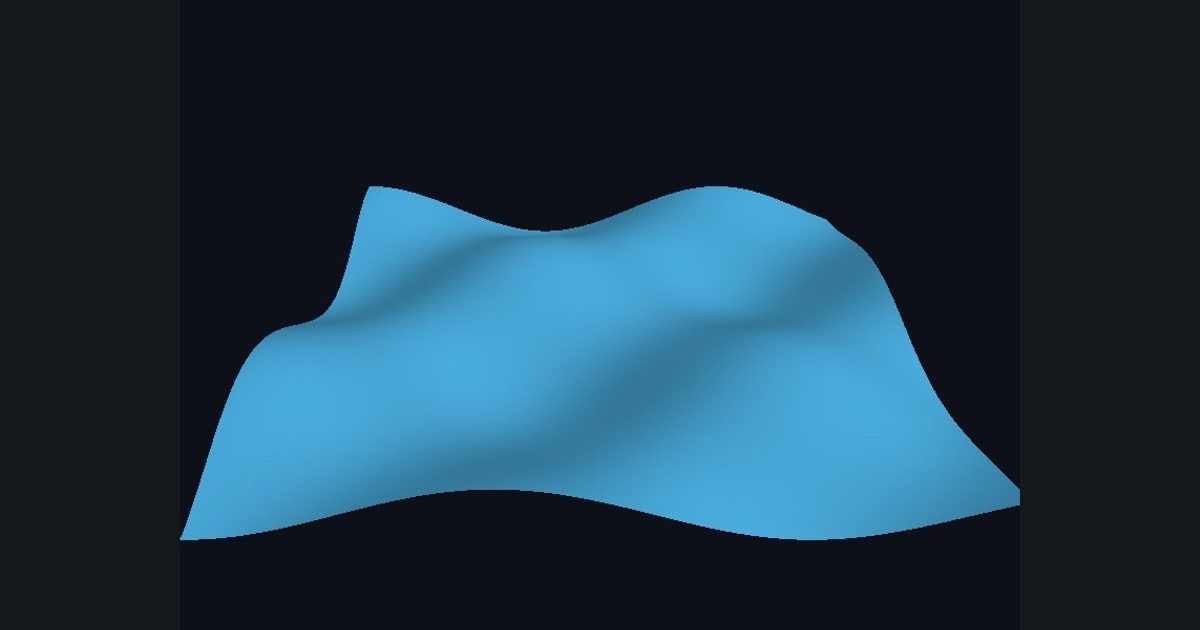 The picture produced by the shader in the lesson "Your first vertex shader: waves"