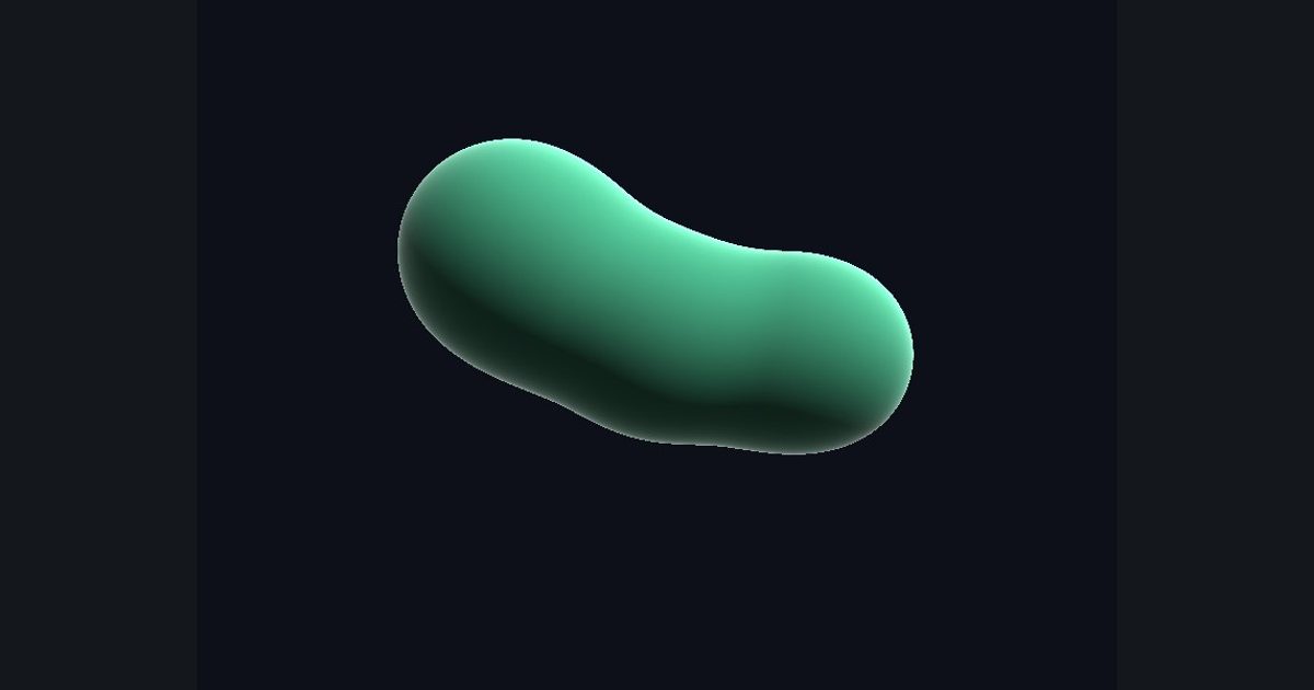 The target picture for the shader challenge "Metaballs (smooth union)"