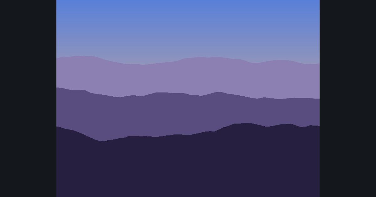 The target picture for the shader challenge "Misty mountains"