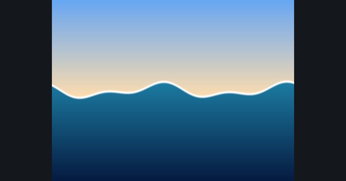The target picture for the shader challenge "Ocean horizon"