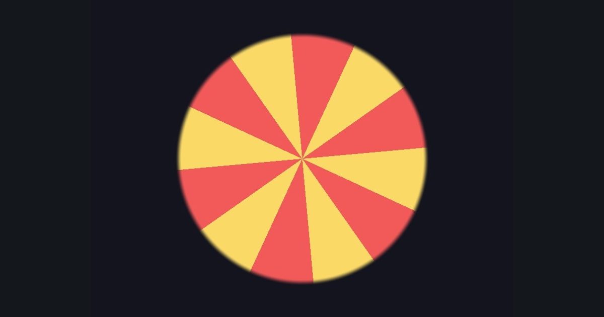 The picture produced by the shader in the lesson "Polar coordinates"