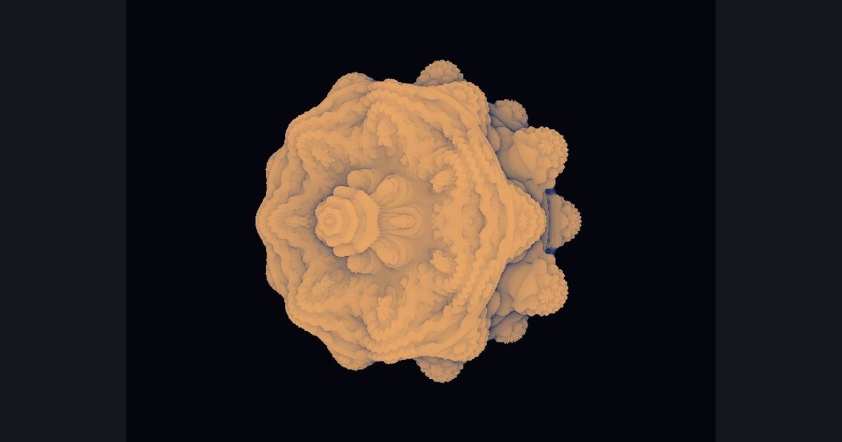 The target picture for the shader challenge "Fractal: Mandelbulb"