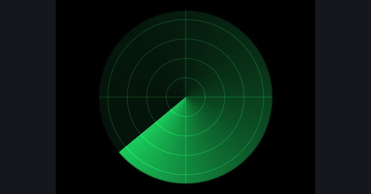 The target picture for the shader challenge "Radar sweep"
