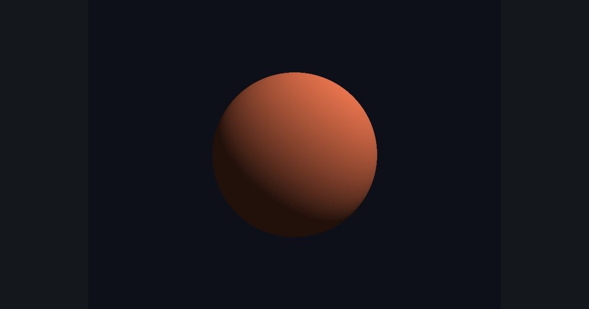 The picture produced by the shader in the lesson "Raymarching: put it all together"