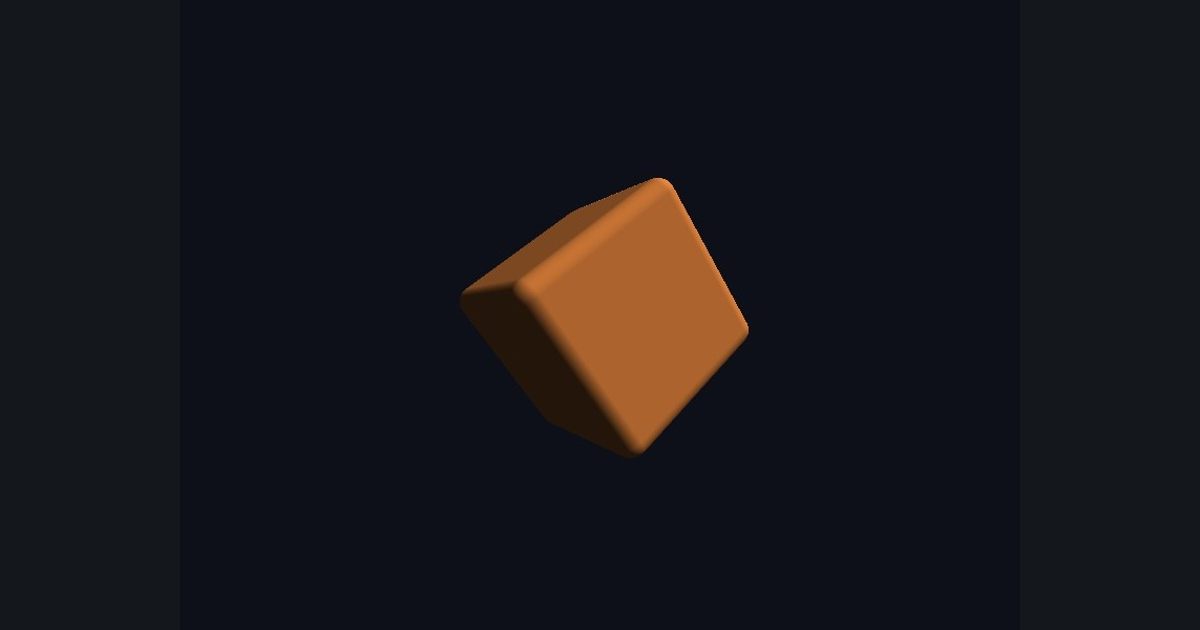The target picture for the shader challenge "Tumbling rounded box"