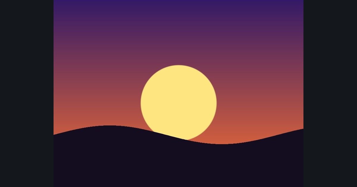 The target picture for the shader challenge "Sunset hills"