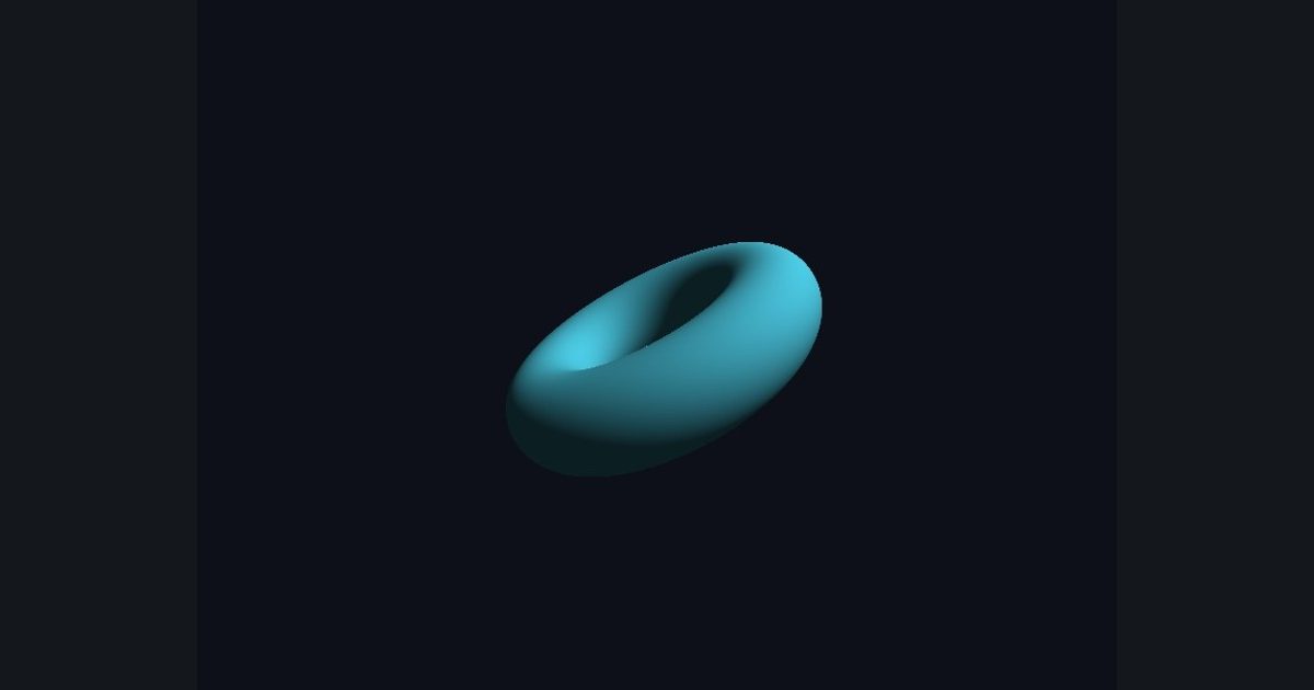 The target picture for the shader challenge "Spinning torus"