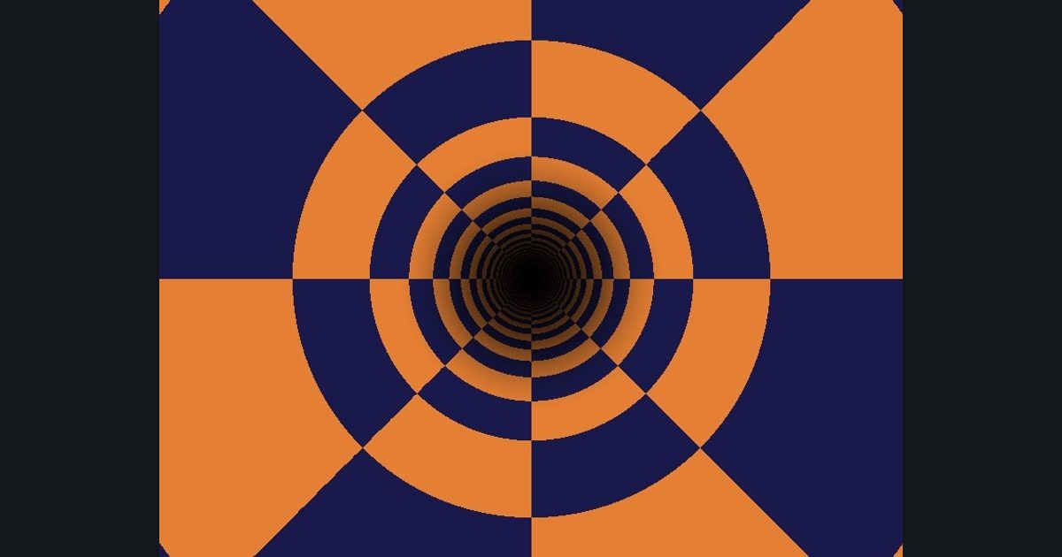 The target picture for the shader challenge "Checker tunnel"
