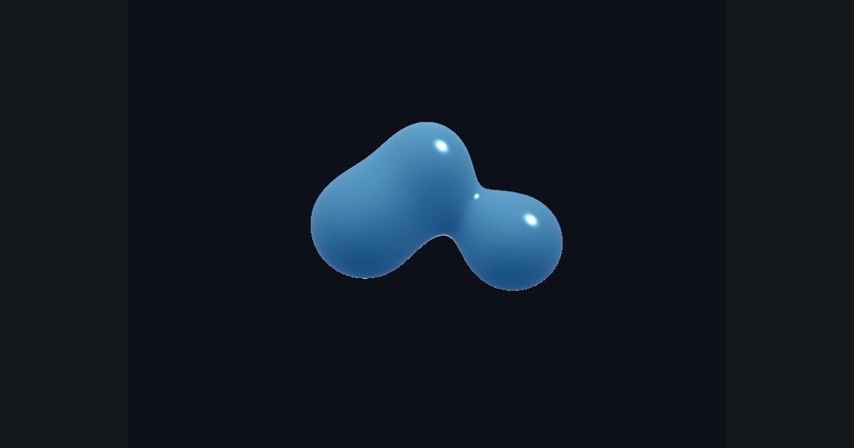 The target picture for the shader challenge "Liquid droplets (3D)"