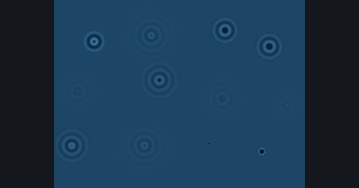The target picture for the shader challenge "Raindrops on a pond"