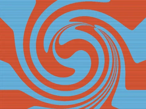 Target picture for Twisted scrolling rays with scanlines