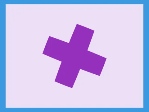Target picture for Bulging tilted cross with a border