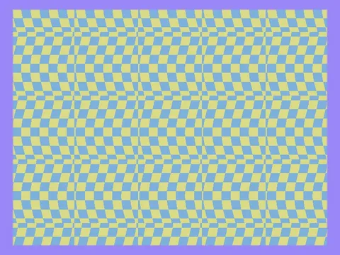 Target picture for 4×4 tiled rippling checkerboard with a border