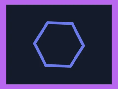 Target picture for Tilted hexagon outline with a border
