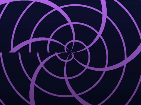 Target picture for Polar spinning grid with a fade to dark at the bottom