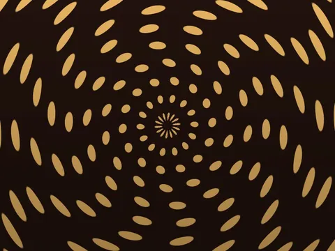 Target picture for Polar rippling dots with a fade to dark at the bottom