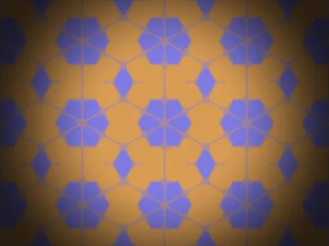 Target picture for 6-way kaleidoscope of wave lattice, 3×3 tiled with a dark vignette