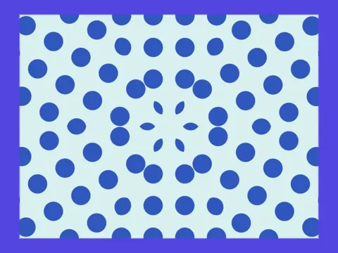 Target picture for 6-way kaleidoscope of dots with a border