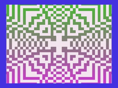 Target picture for Pixelated polar zigzag stripes with a border