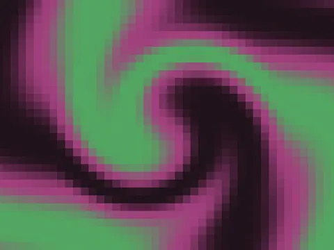 Target picture for Pixelated twisted wavy bands with a pulsing brightness