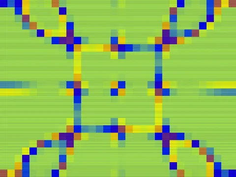 Target picture for Pixelated pinched wave lattice with scanlines