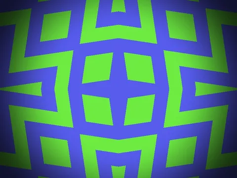Target picture for 4-way kaleidoscope of zigzag stripes with a dark vignette