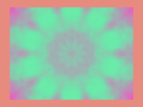 Target picture for 10-way kaleidoscope of fractal noise, pulsing with a border