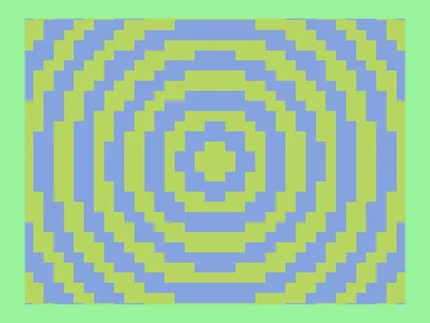 Target picture for Pixelated rings with a border