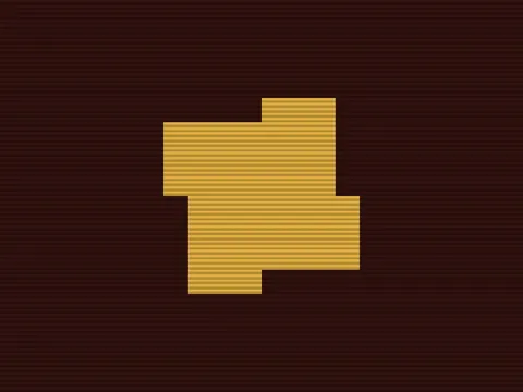 Target picture for Pixelated spinning square with scanlines