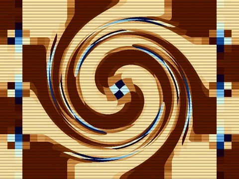Target picture for Twisted pixelated wave lattice with scanlines
