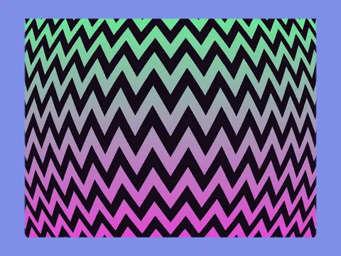 Target picture for Bulging scrolling zigzag stripes with a border