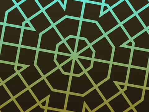 Target picture for 8-way kaleidoscope of grid, tilted with a fade to dark at the bottom